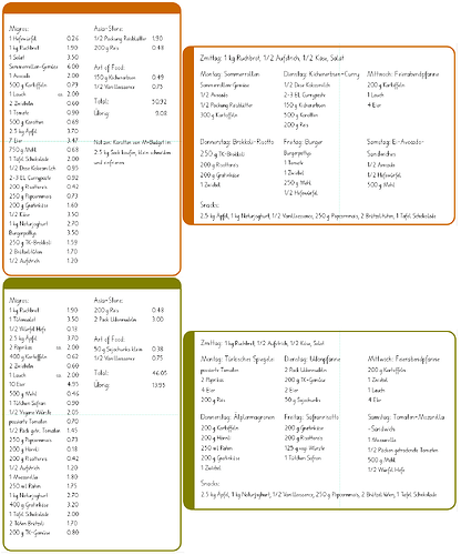 Menu-Karten-orange-gruen